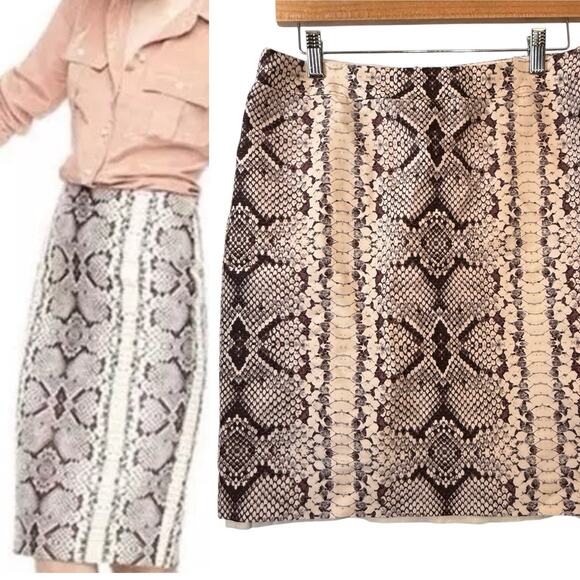 J.CREW No. 2 Pencil Skirt Womens SIZE 6 Silk Wool REPTILE Python SNAKESKIN Blog